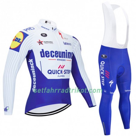 Radbekleidung Radtrikot Langarm + Lang Trägerhose 2020 Deceuninck-Quick-Step N001